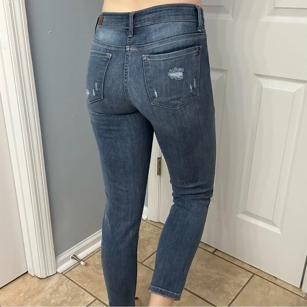Judy Blue Jeans Skinny Distressed Ripped Relaxed Fit Denim Cotton Size 5 27